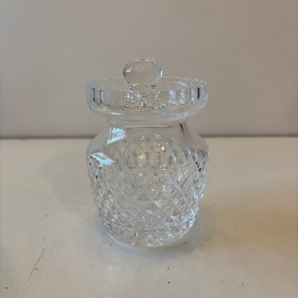 Waterford Crystal Alana Mustard Jelly Condiment Jar with Lid 4.5"